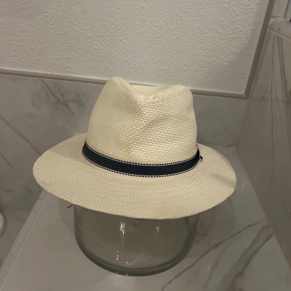 Women Cream Fedora Hat with Black Band